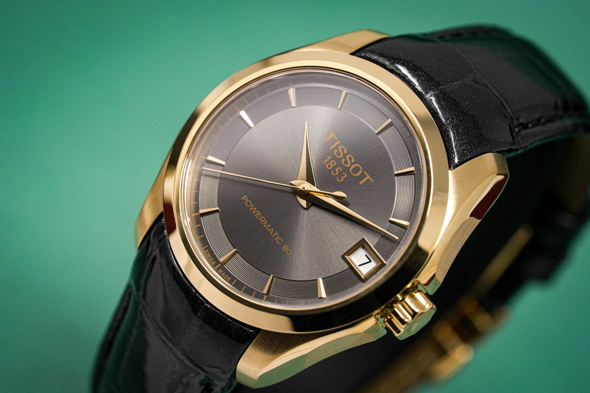 Tissot T-Classic Couturier Powermatic 80 Date Purple Rose Gold - Watches & Crystals