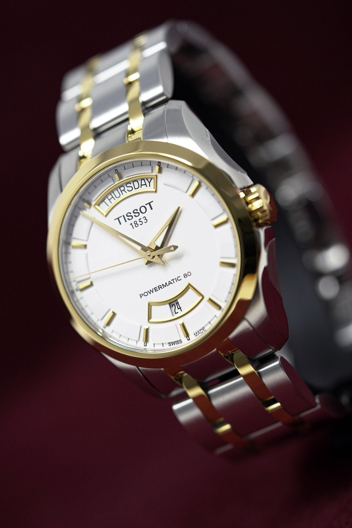 Tissot T-Classic Powermatic 80 Day Date Two Tone - Watches & Crystals