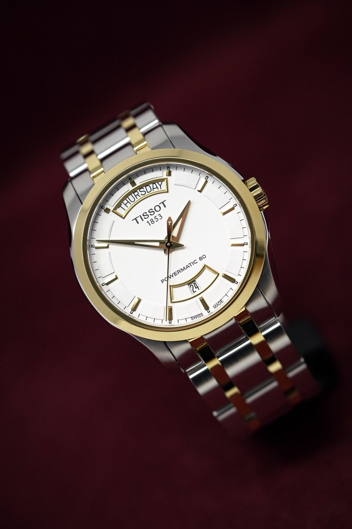 Tissot T-Classic Powermatic 80 Day Date Two Tone - Watches & Crystals