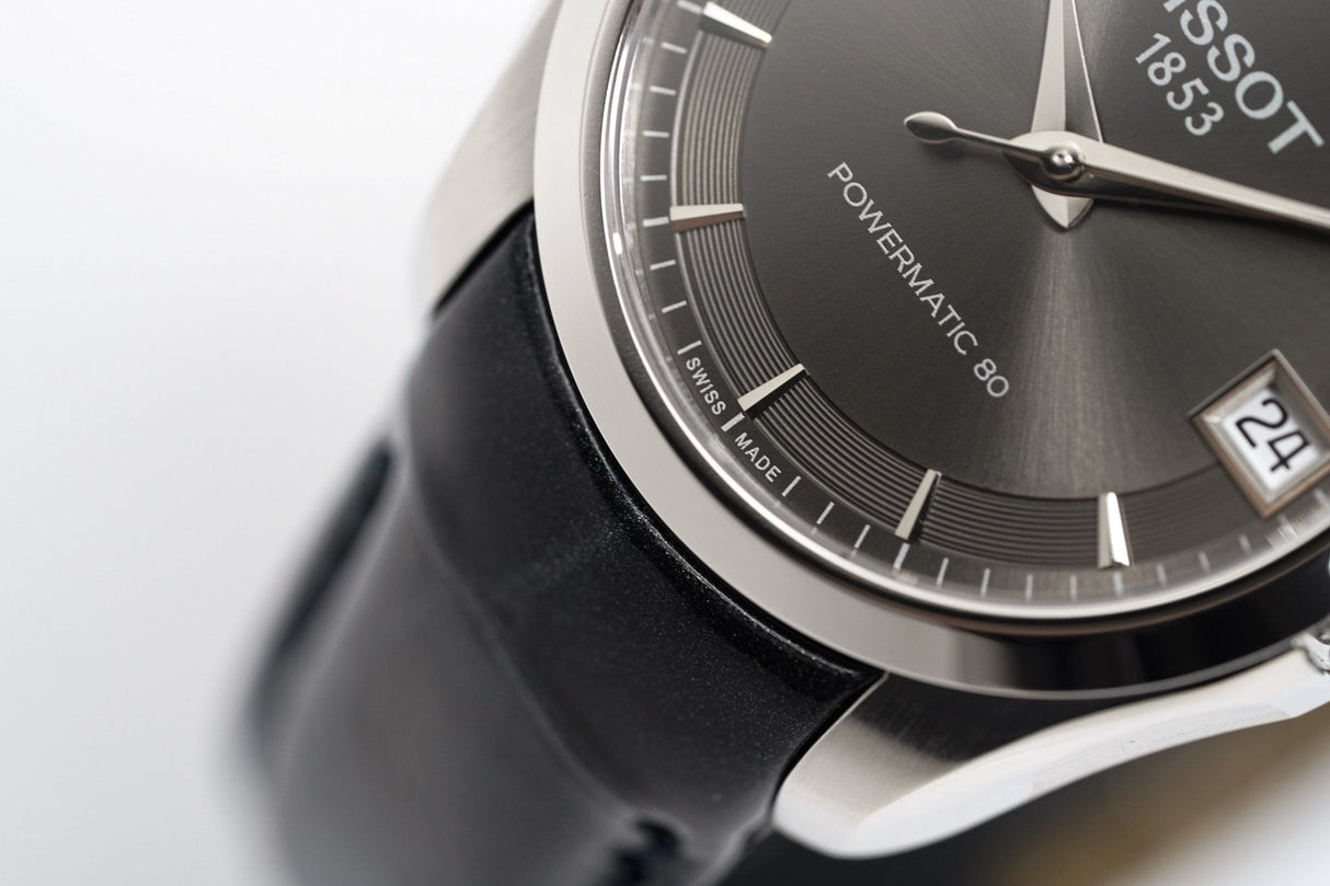 Tissot Women's T-Classic Automatic Watch Couturier Powermatic 80 Date Blue Leather - Watches & Crystals