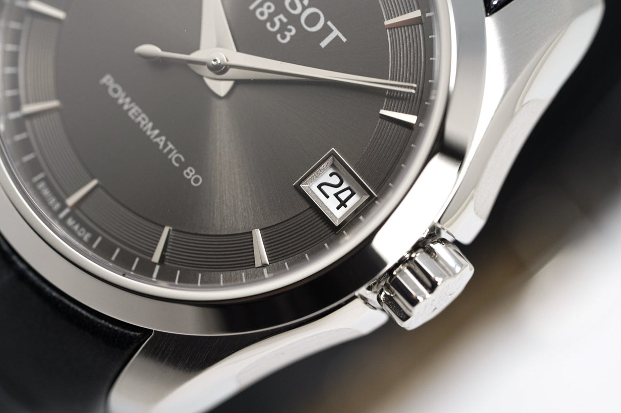 Tissot Women's T-Classic Automatic Watch Couturier Powermatic 80 Date Blue Leather - Watches & Crystals