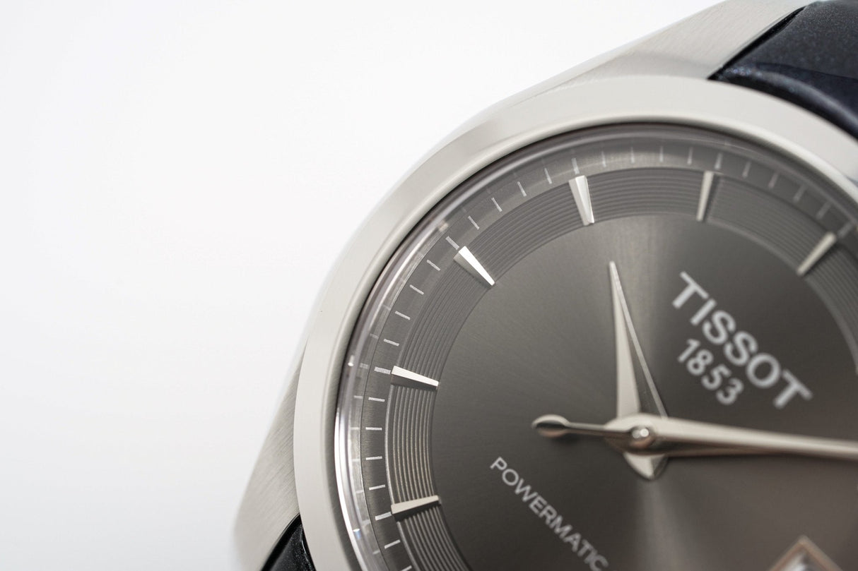 Tissot Women's T-Classic Automatic Watch Couturier Powermatic 80 Date Blue Leather - Watches & Crystals