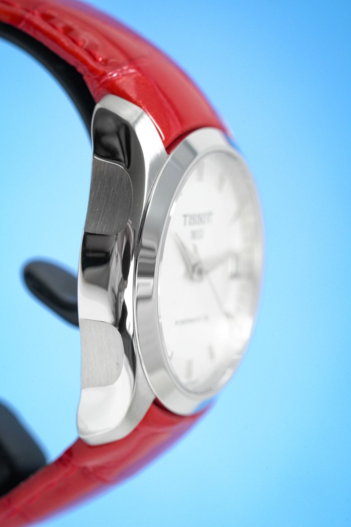 Tissot Women's T-Classic Automatic Watch Couturier Powermatic 80 Date Red Leather - Watches & Crystals