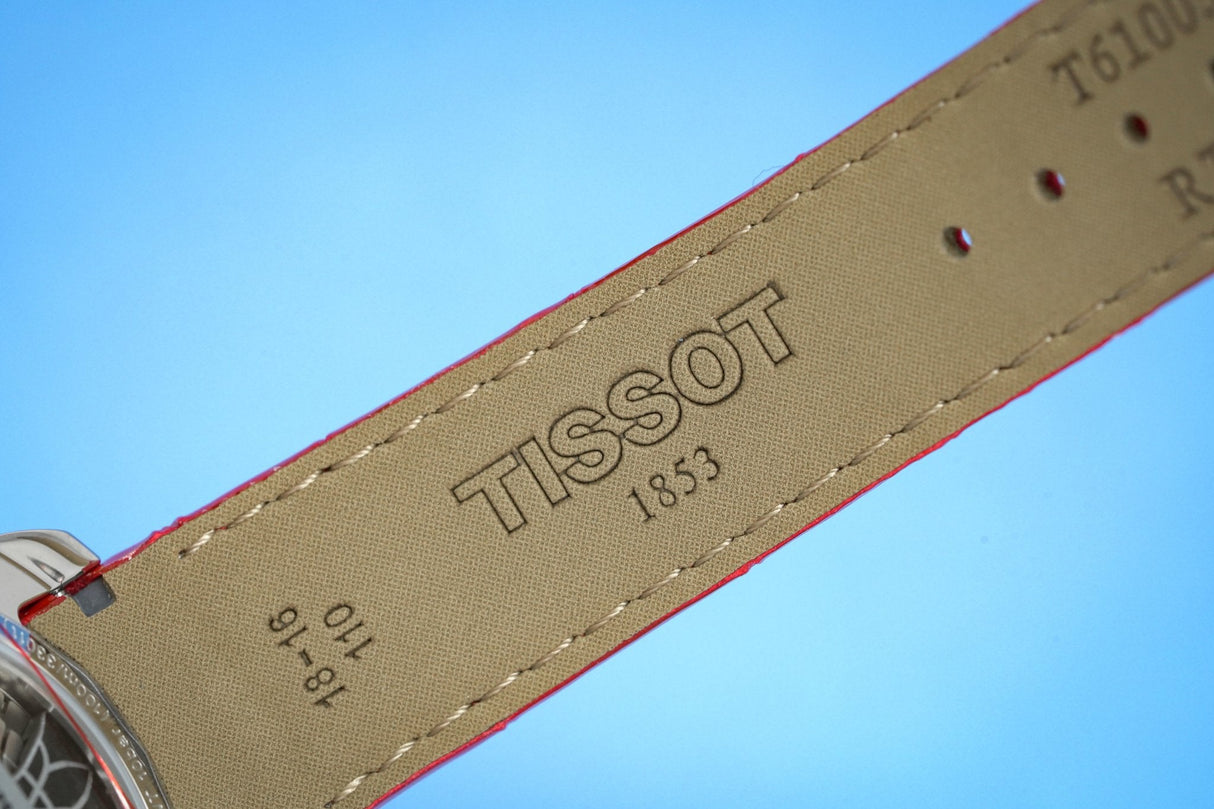 Tissot Women's T-Classic Automatic Watch Couturier Powermatic 80 Date Red Leather - Watches & Crystals