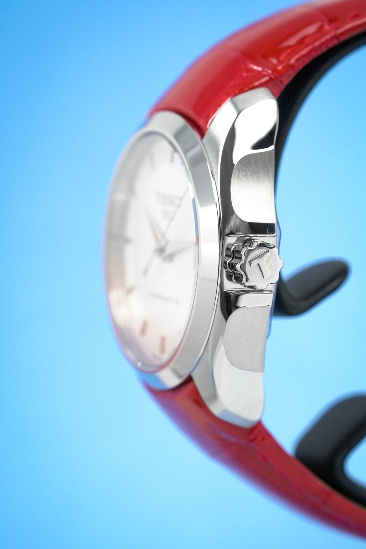 Tissot Women's T-Classic Automatic Watch Couturier Powermatic 80 Date Red Leather - Watches & Crystals