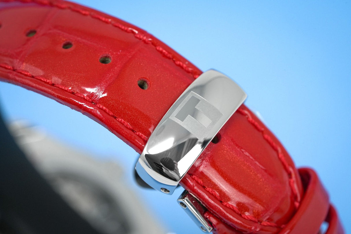 Tissot Women's T-Classic Automatic Watch Couturier Powermatic 80 Date Red Leather - Watches & Crystals