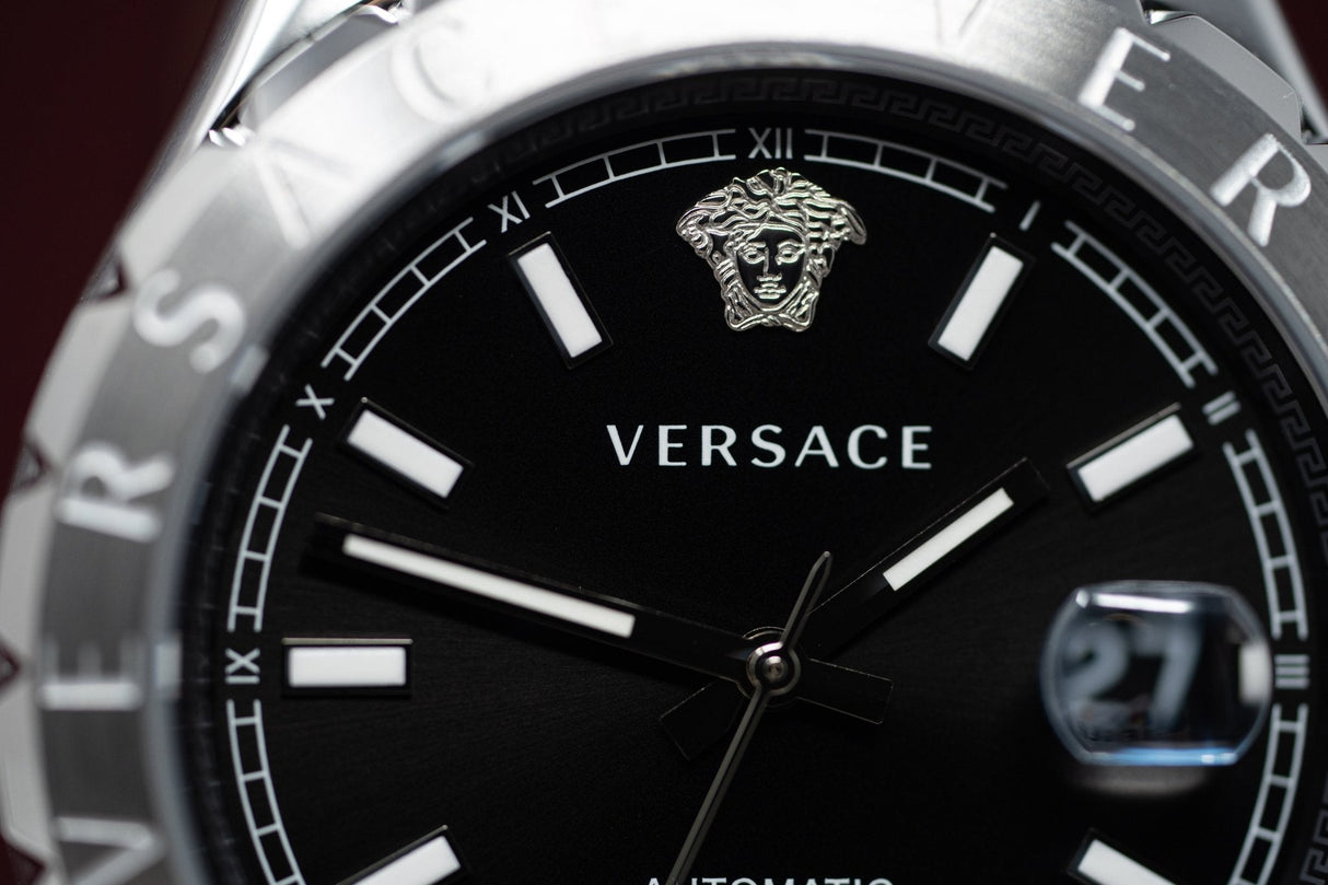 Versace Hellenyium Black Leather - Watches & Crystals