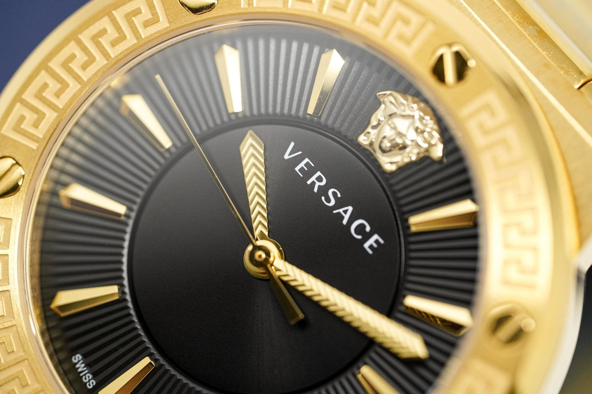 Versace Ladies Watch Greca Logo Gold Black VEVH00820 - Watches & Crystals
