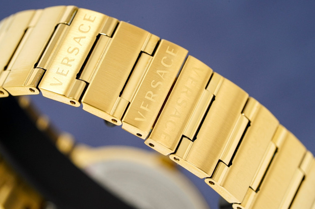 Versace Ladies Watch Greca Logo Gold Black VEVH00820 - Watches & Crystals