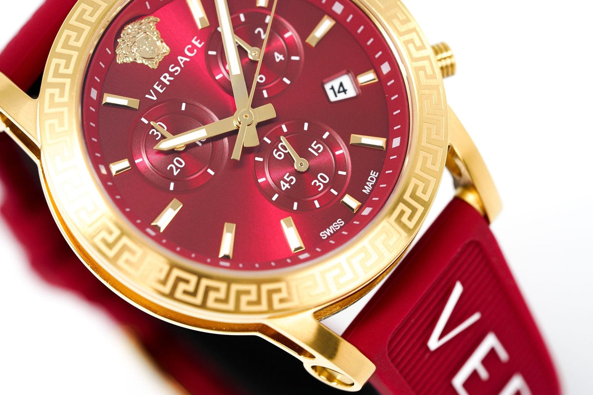 Versace Ladies Watch Sport Tech Chronograph Red Gold VEKB00322 - Watches & Crystals