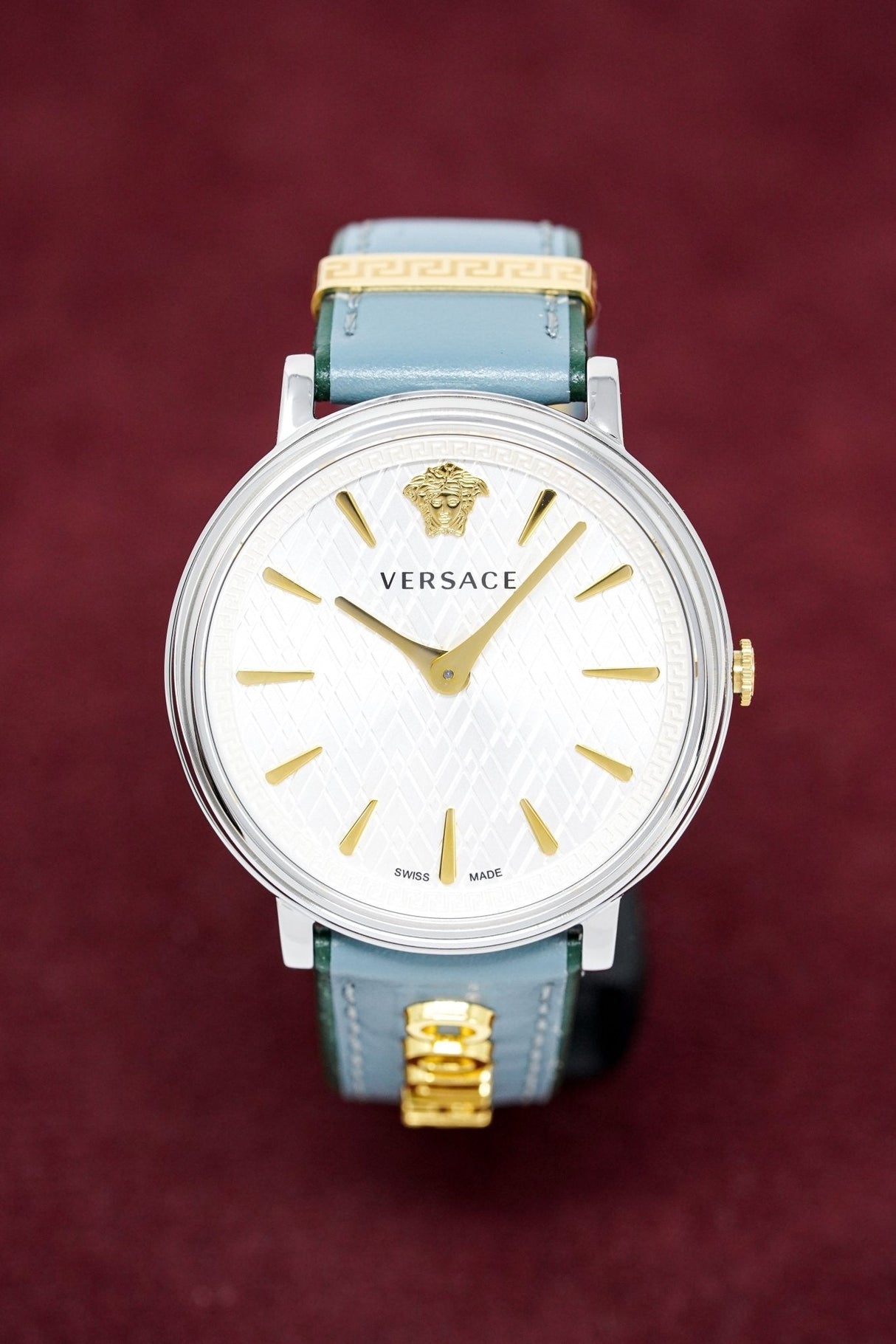 Versace Ladies Watch V-Circle 'COURAGE' Blue VBP010017 - Watches & Crystals