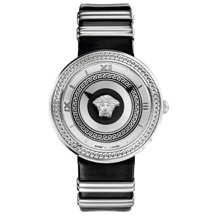 Versace Ladies Watch V Metal Patent Black VLC010014 - Watches & Crystals