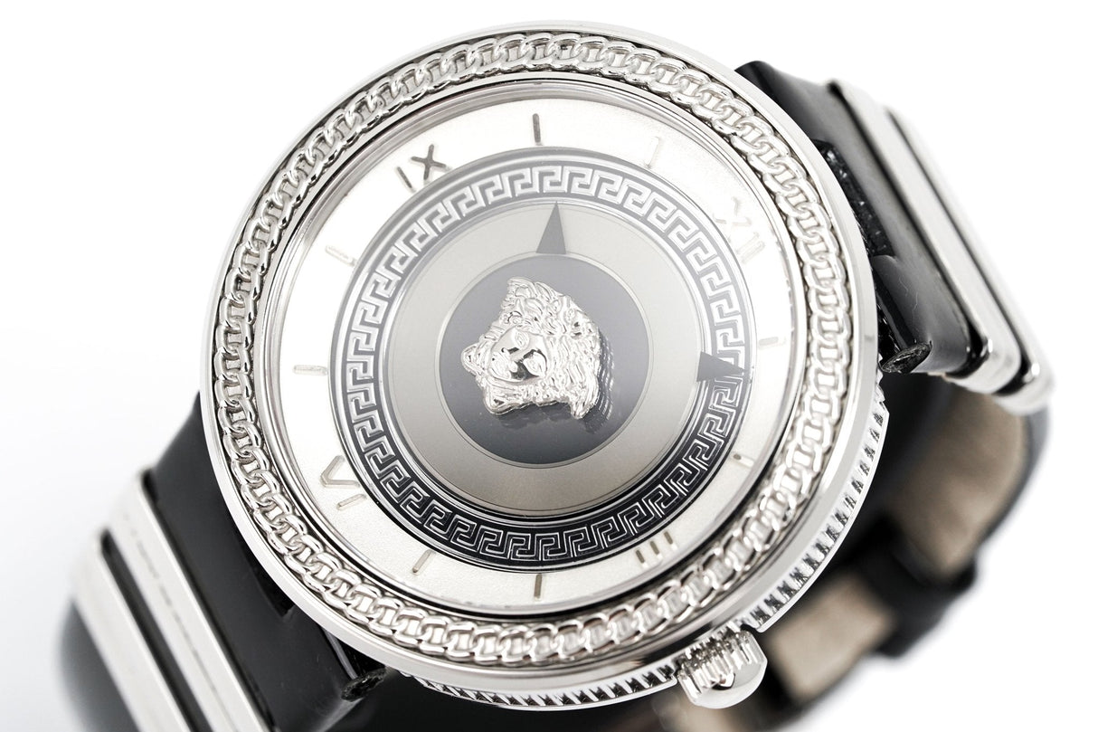 Versace Ladies Watch V Metal Patent Black VLC010014 - Watches & Crystals