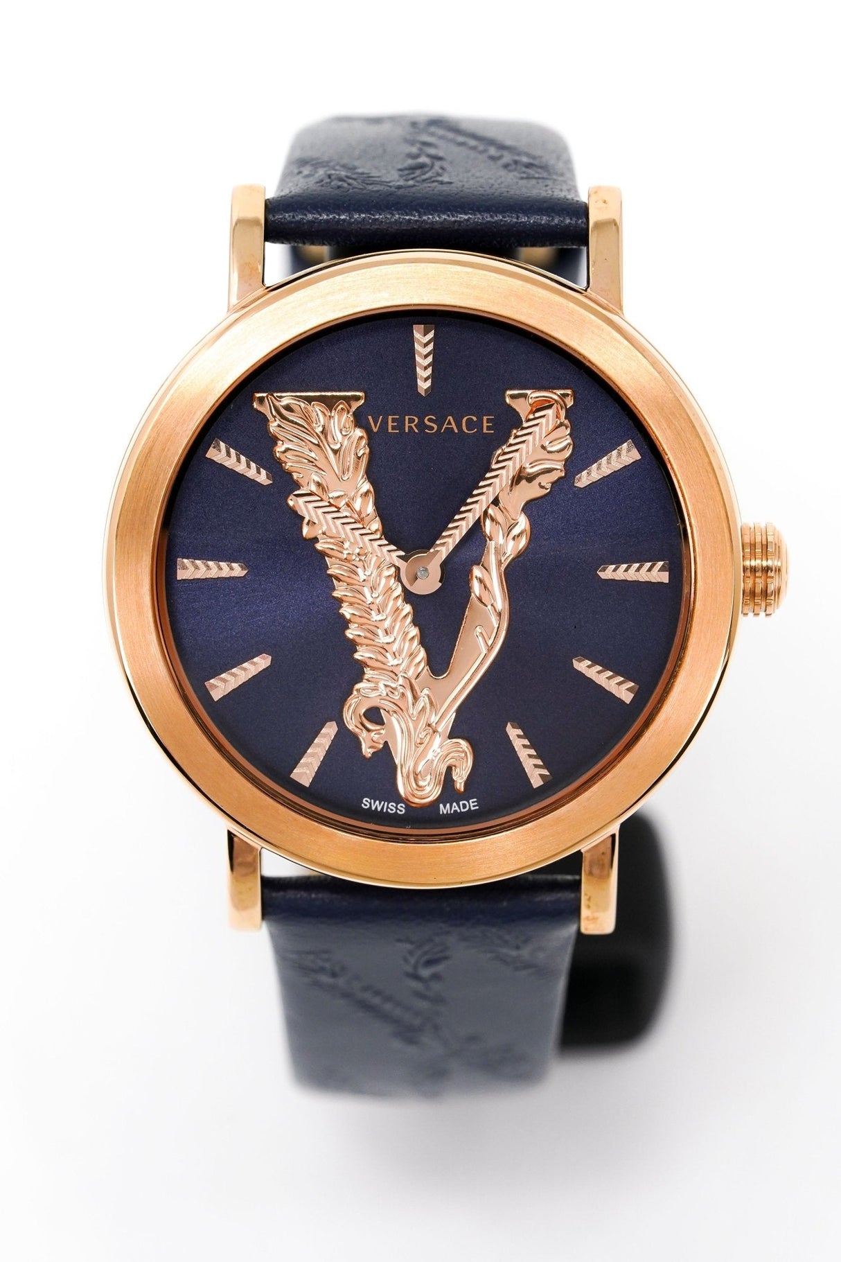 Versace Ladies Watch Virtus IP Rose Gold Blue VEHC00419 - Watches & Crystals