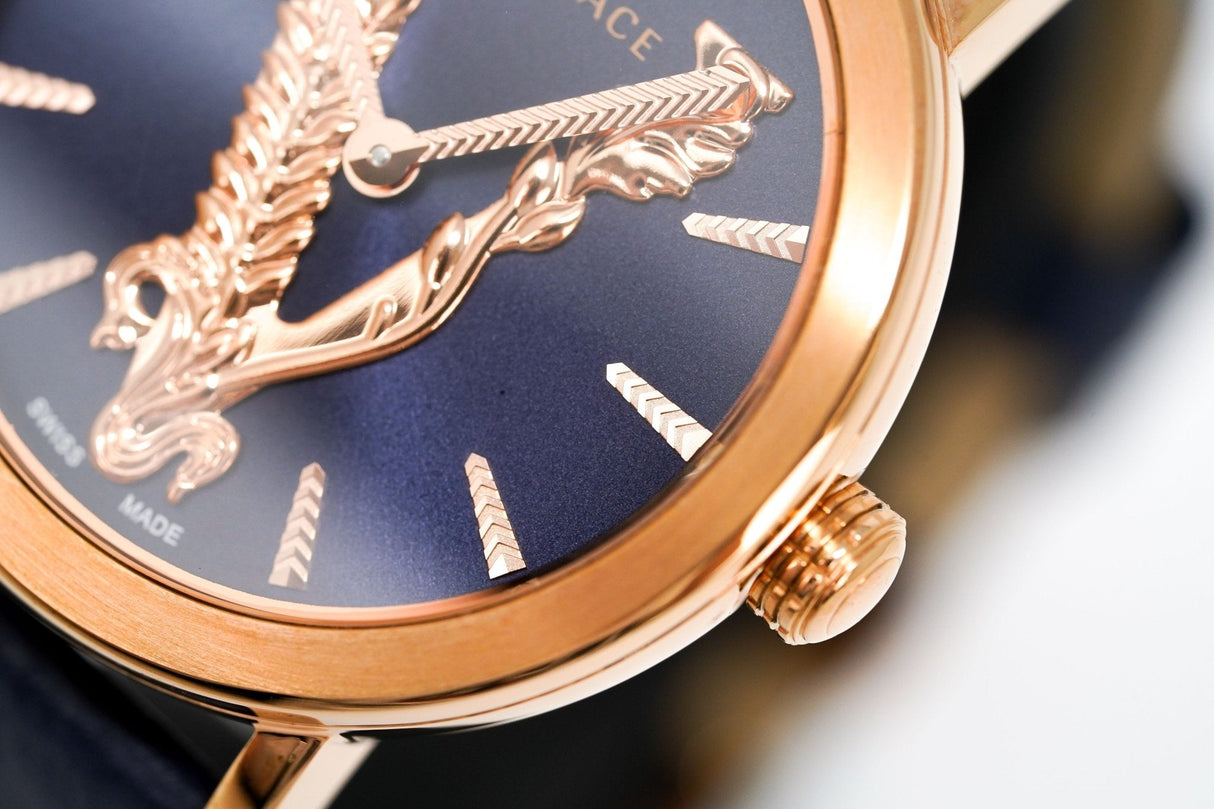 Versace Ladies Watch Virtus IP Rose Gold Blue VEHC00419 - Watches & Crystals