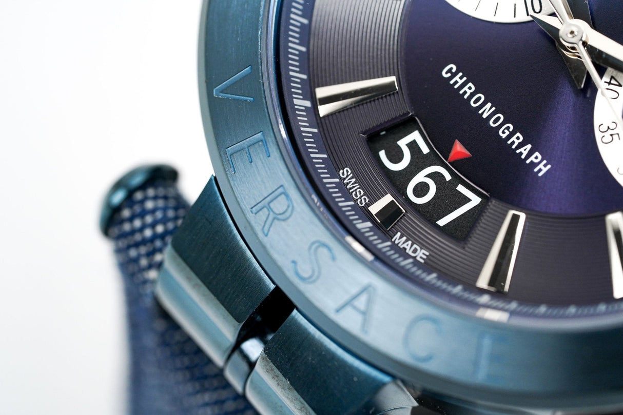 Versace Men's Chronograph Watch Aion Blue VBR070017 - Watches & Crystals