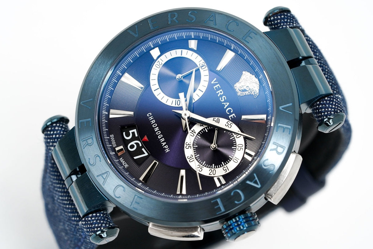 Versace Men's Chronograph Watch Aion Blue VBR070017 - Watches & Crystals