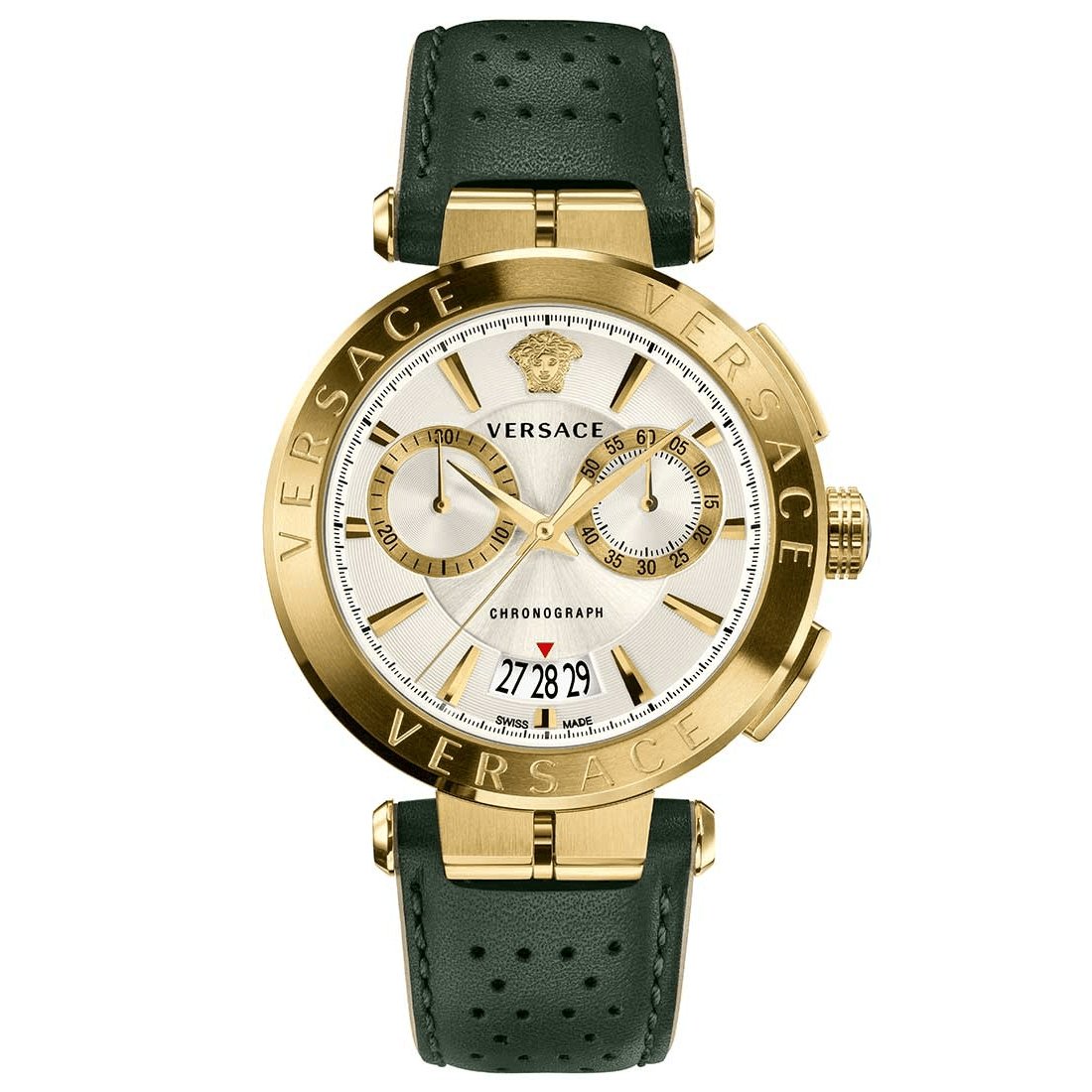 Versace Men's Chronograph Watch Aion Gold Green VBR020017 - Watches & Crystals