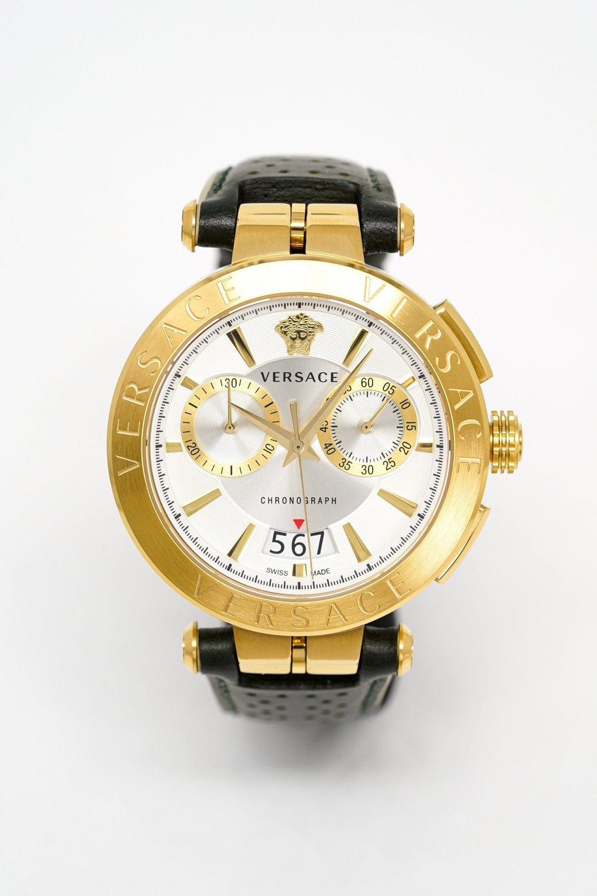 Versace Men's Chronograph Watch Aion Gold Green VBR020017 - Watches & Crystals