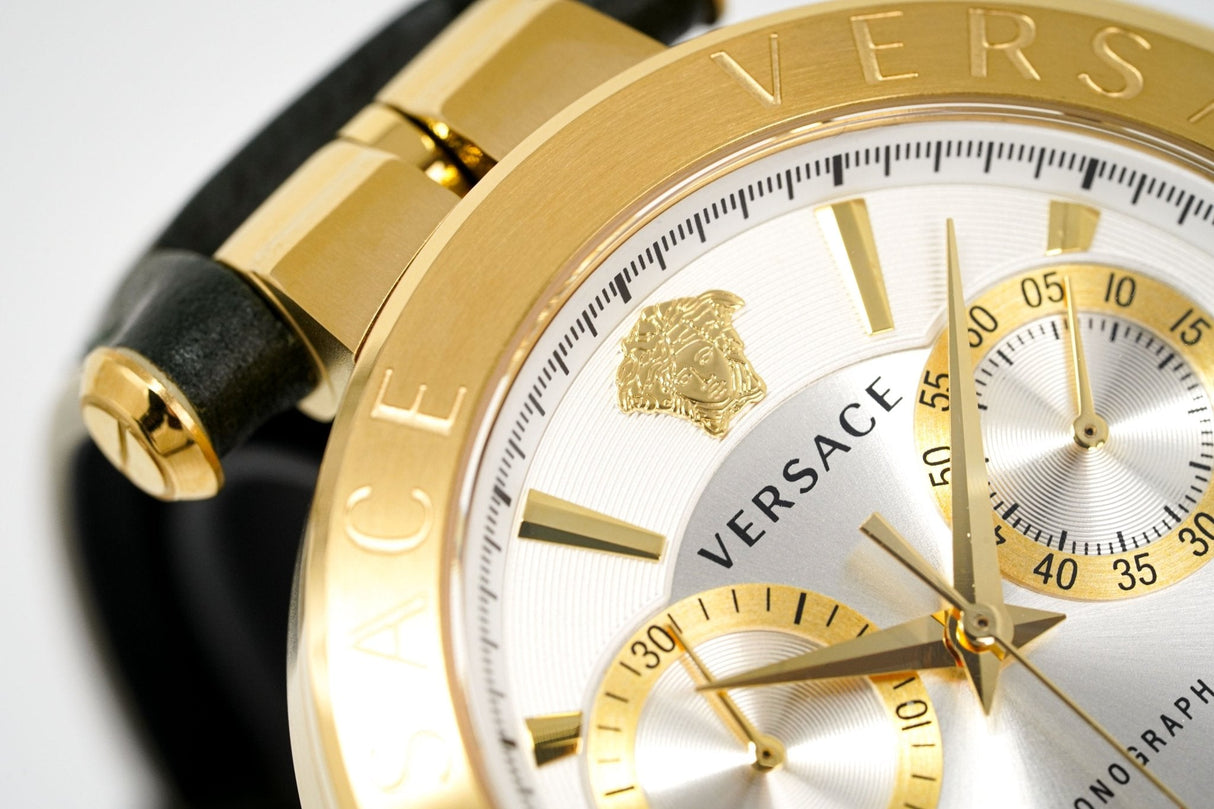 Versace Men's Chronograph Watch Aion Gold Green VBR020017 - Watches & Crystals