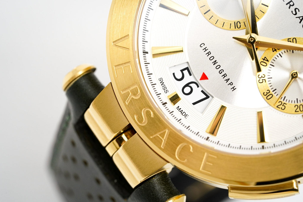 Versace Men's Chronograph Watch Aion Gold Green VBR020017 - Watches & Crystals