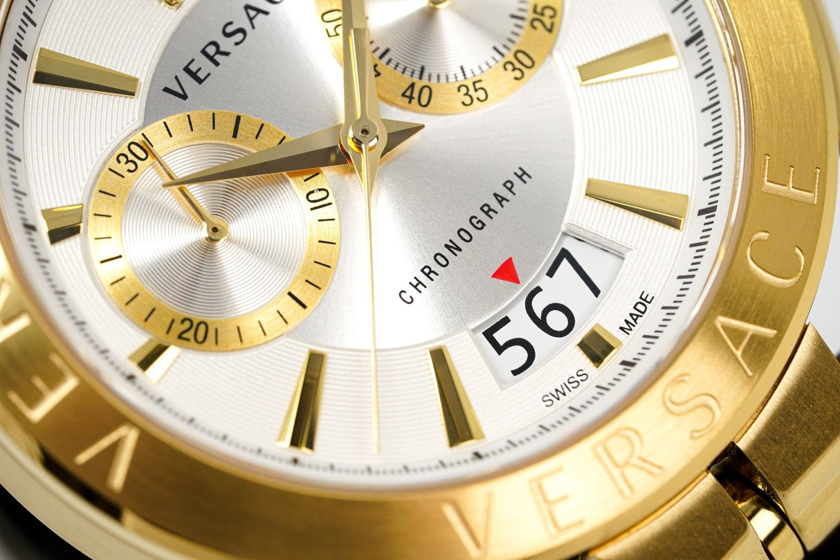 Versace Men's Chronograph Watch Aion Gold Green VBR020017 - Watches & Crystals