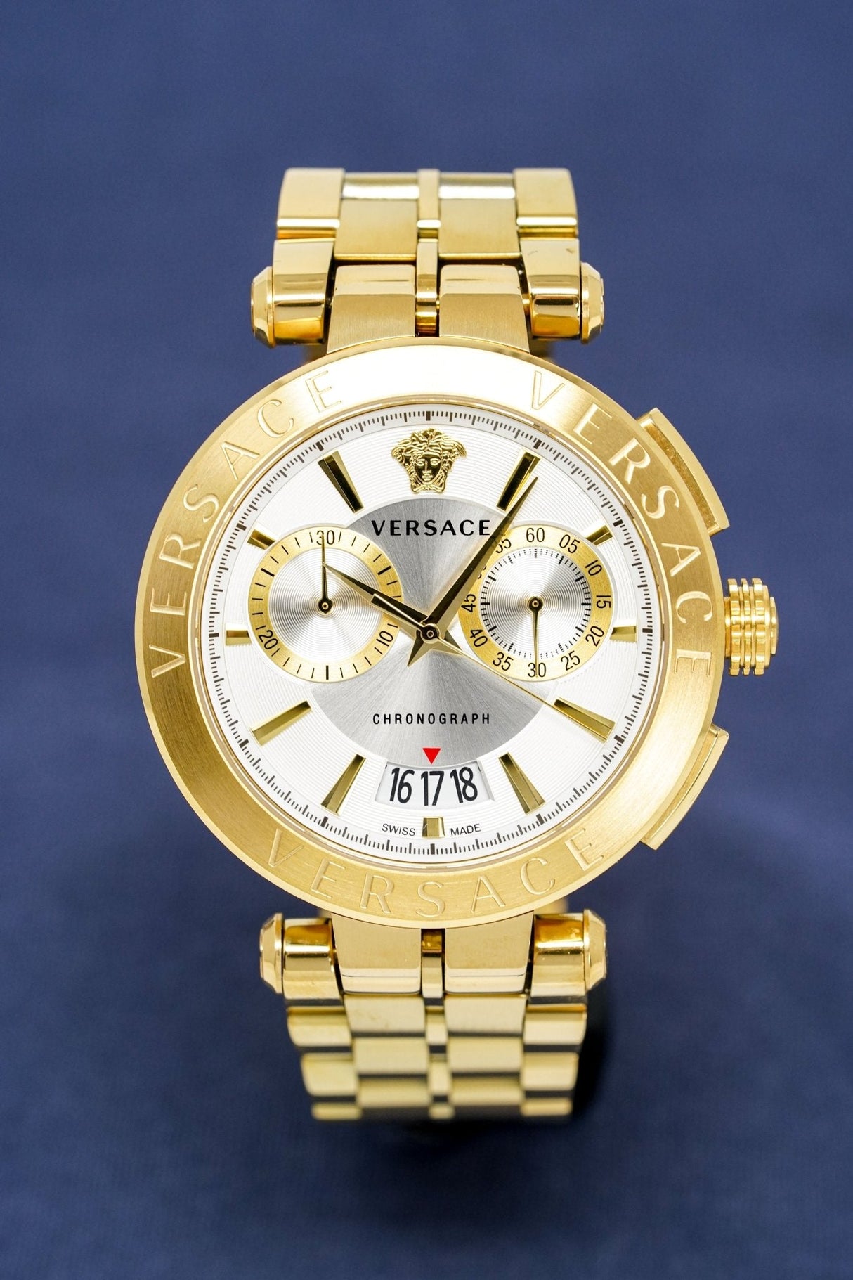 Versace Men's Chronograph Watch Aion Gold VBR060017 - Watches & Crystals