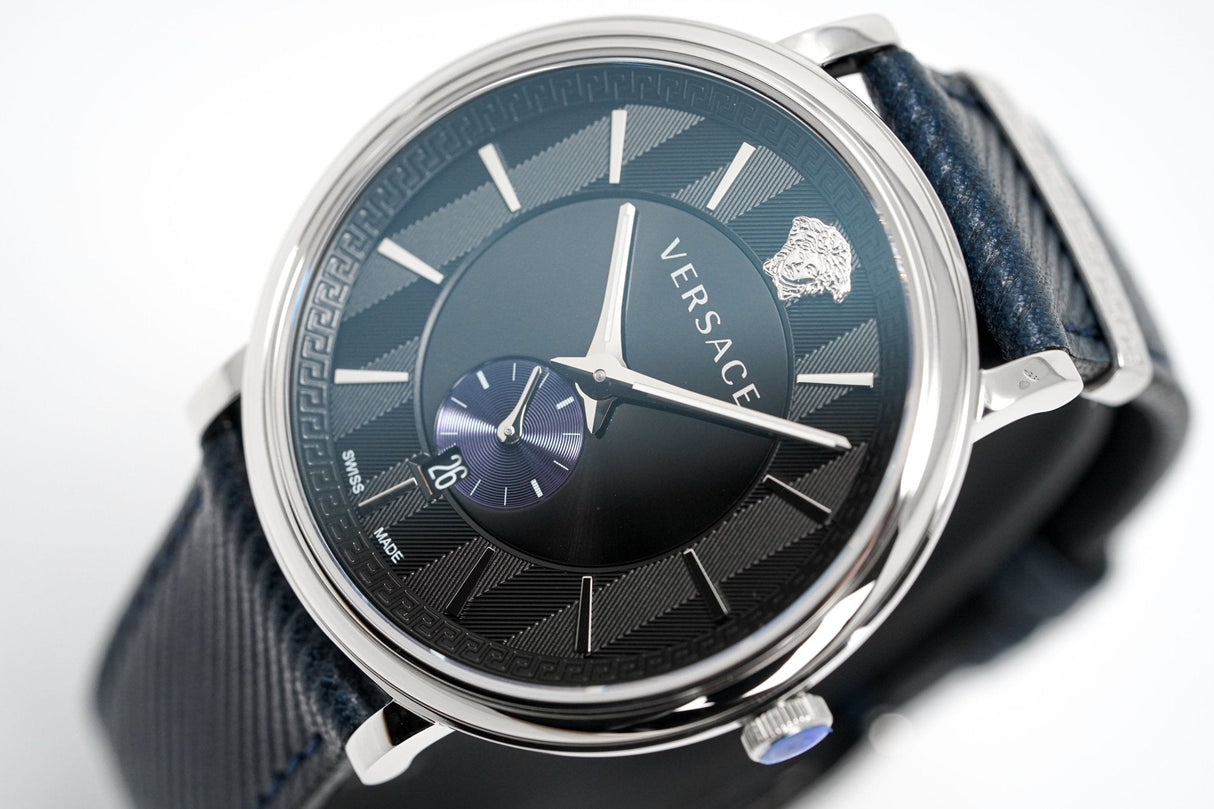 Versace Men's Watch V-Circle Small Seconds Blue VEBQ01018 - Watches & Crystals