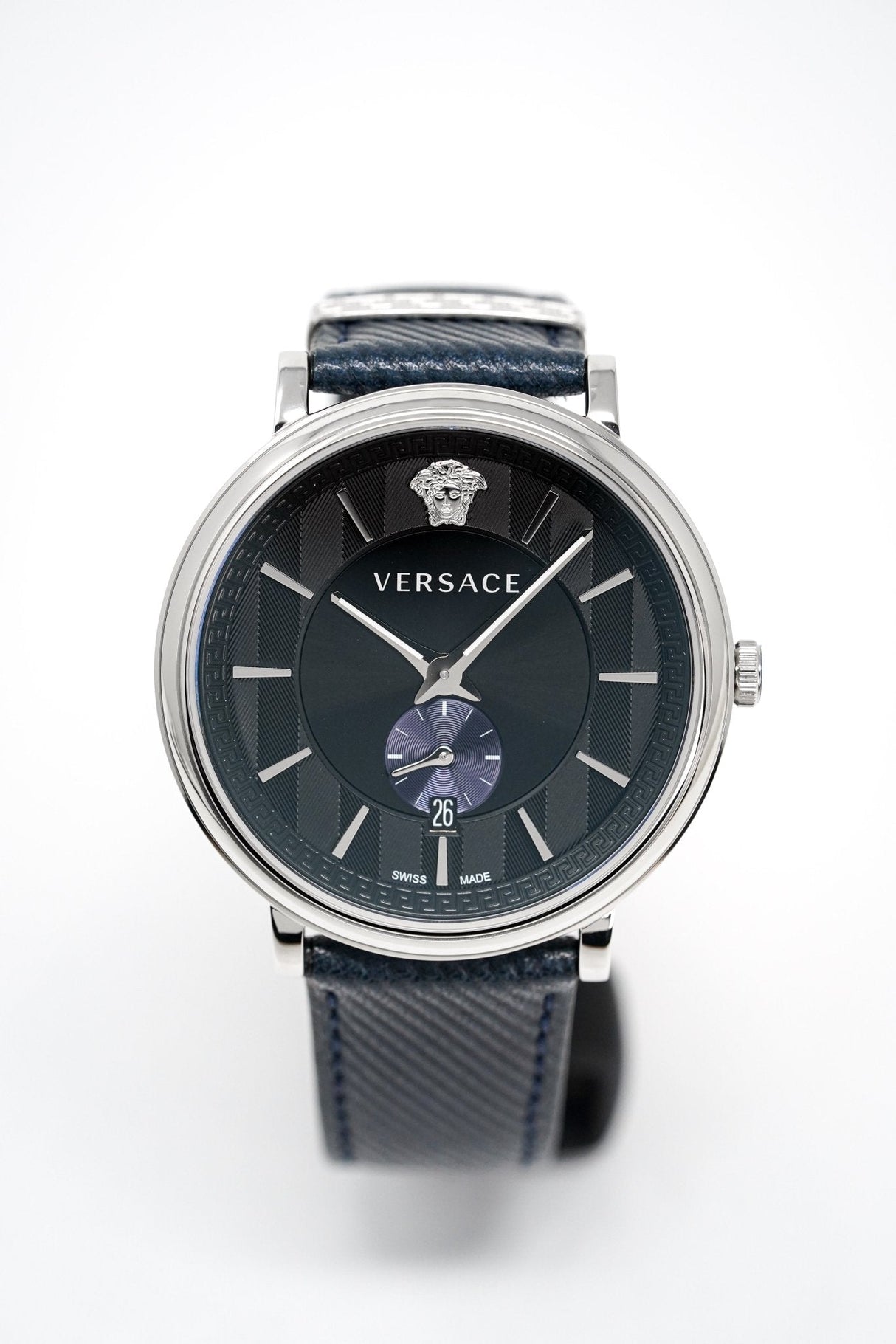 Versace Men's Watch V-Circle Small Seconds Blue VEBQ01018 - Watches & Crystals