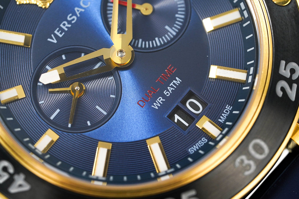 Versace Men's Watch V-Extreme Pro Dual Time Blue VCN010017 - Watches & Crystals