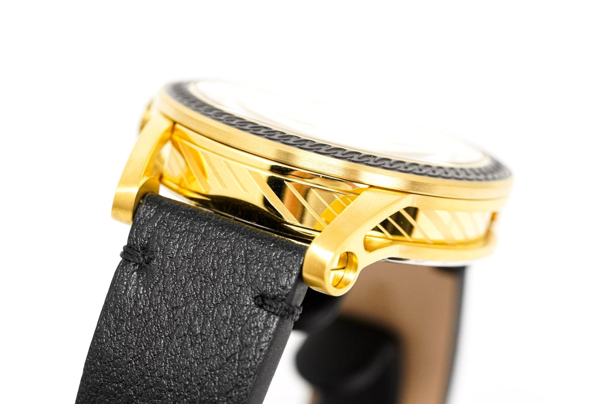 Versace Men's Watch Viamond Gold Black Leather VEPO00320 - Watches & Crystals