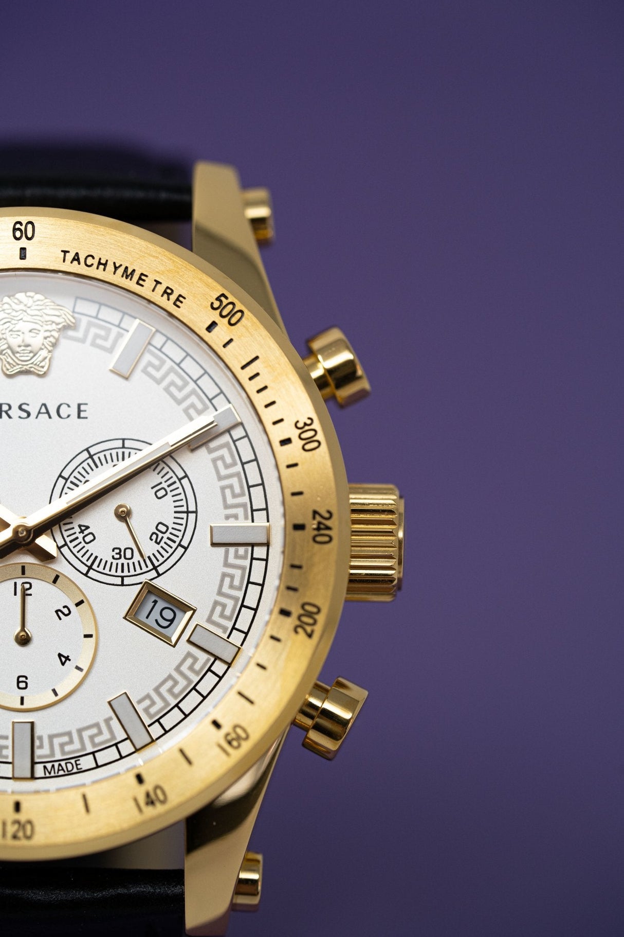 Versace Sporty Chronograph Leather Strap - Watches & Crystals