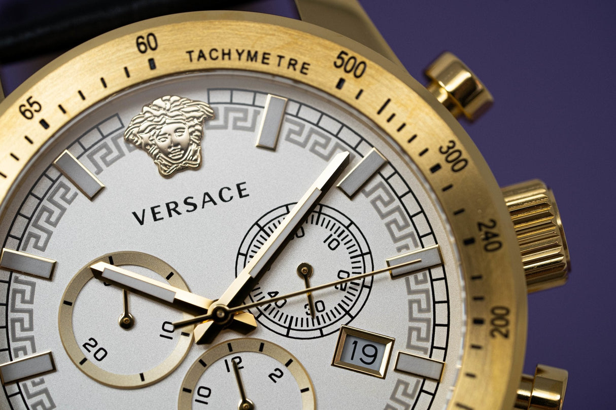 Versace Sporty Chronograph Leather Strap - Watches & Crystals