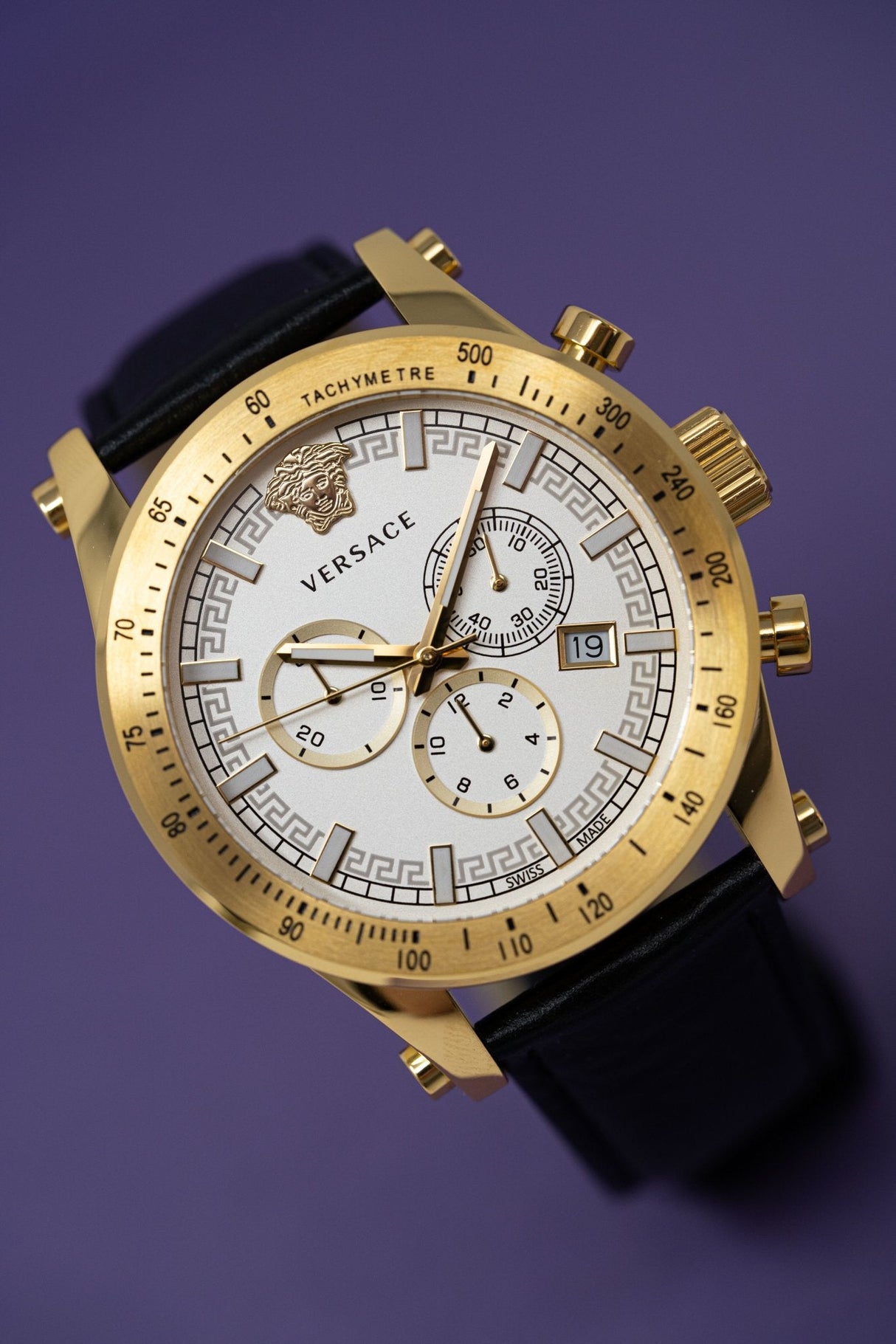 Versace Sporty Chronograph Leather Strap - Watches & Crystals