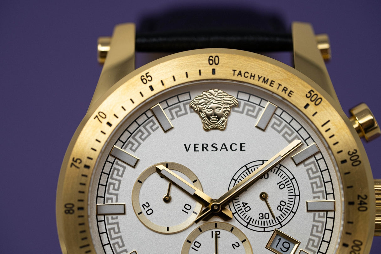 Versace Sporty Chronograph Leather Strap - Watches & Crystals