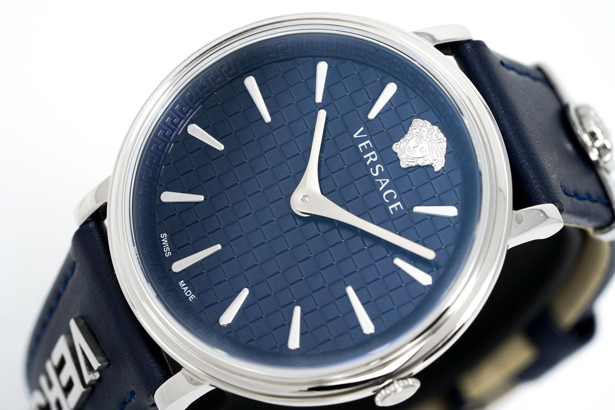 Versace V-Circle 38mm Blue Silver VE8104222 - Watches & Crystals
