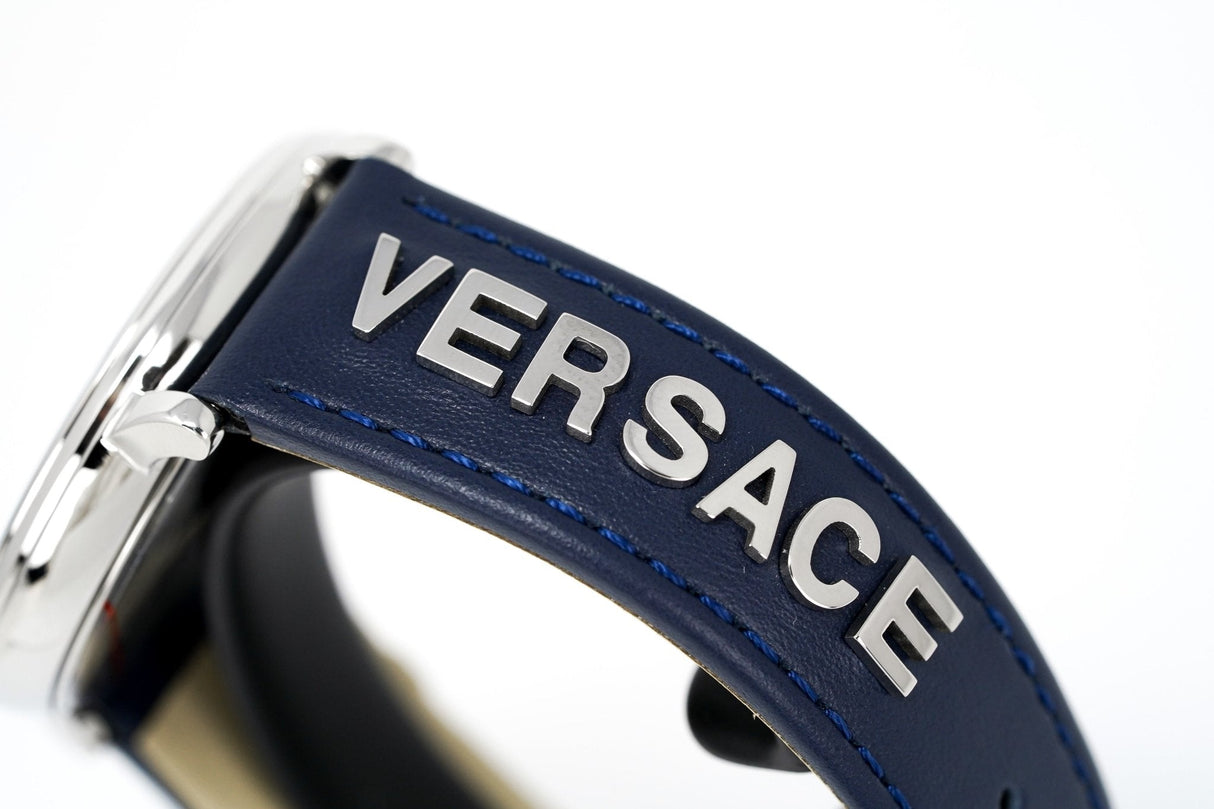 Versace V-Circle 38mm Blue Silver VE8104222 - Watches & Crystals