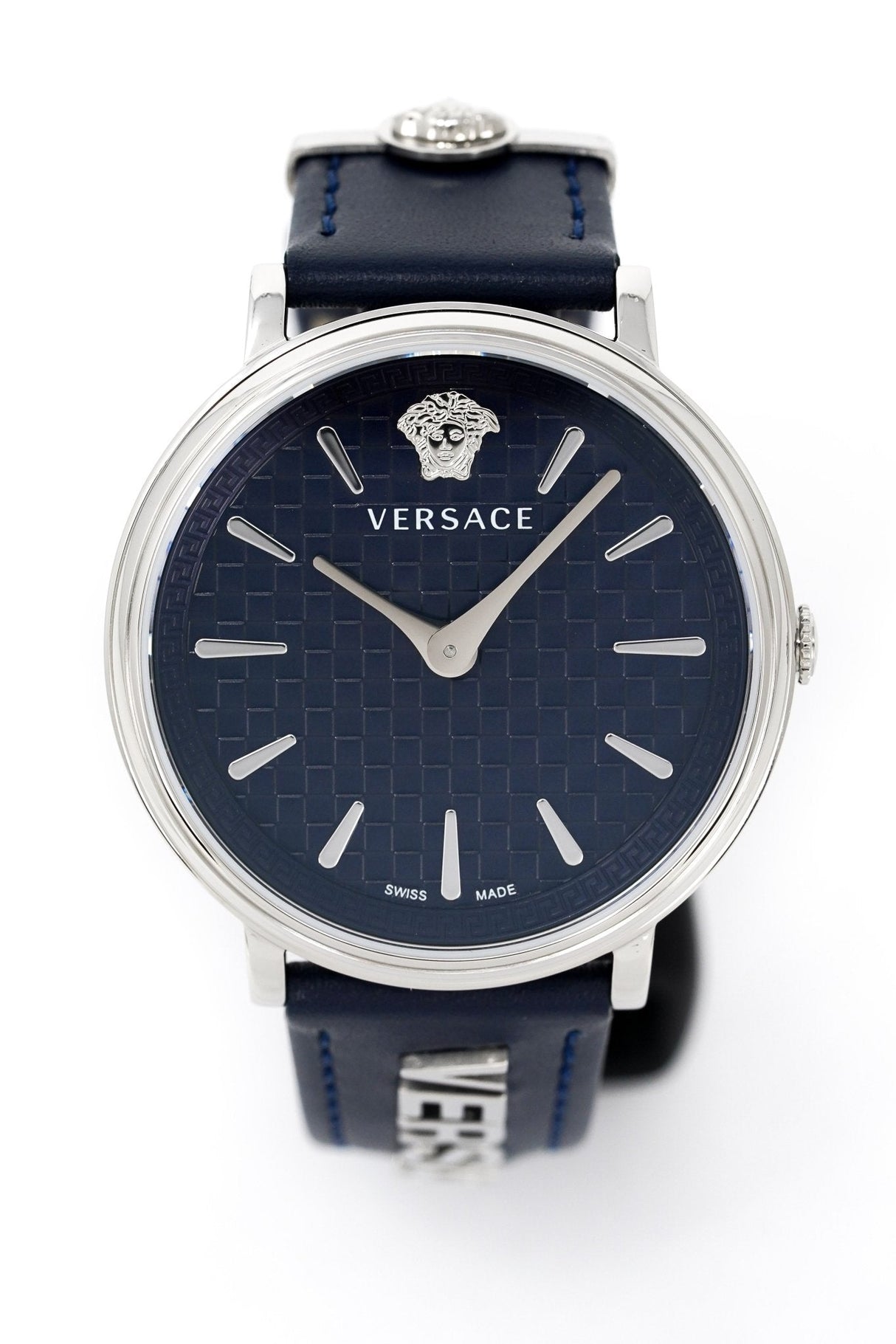 Versace V-Circle 38mm Blue Silver VE8104222 - Watches & Crystals