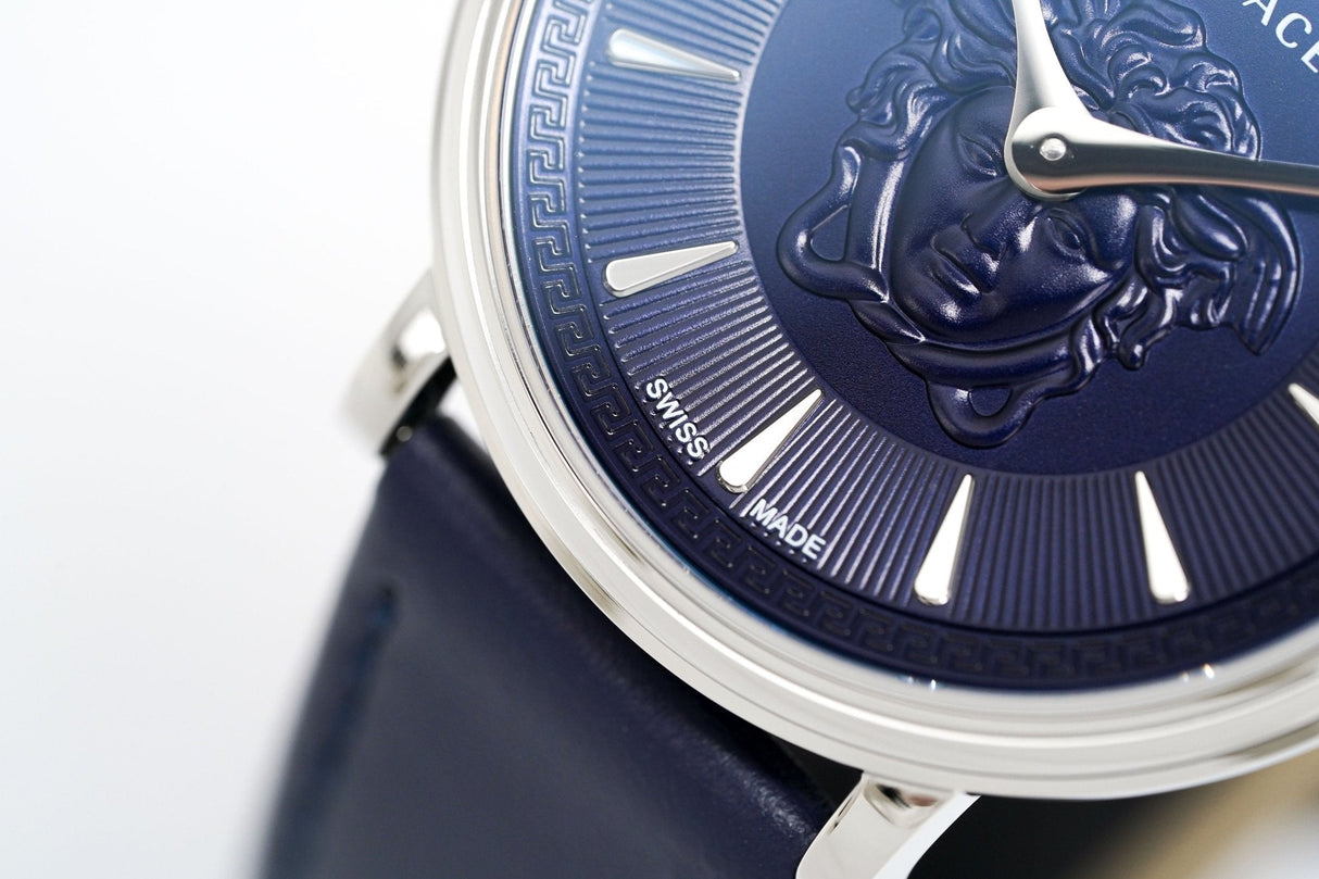 Versace Watch V-Circle 38mm Blue VE8101619 - Watches & Crystals