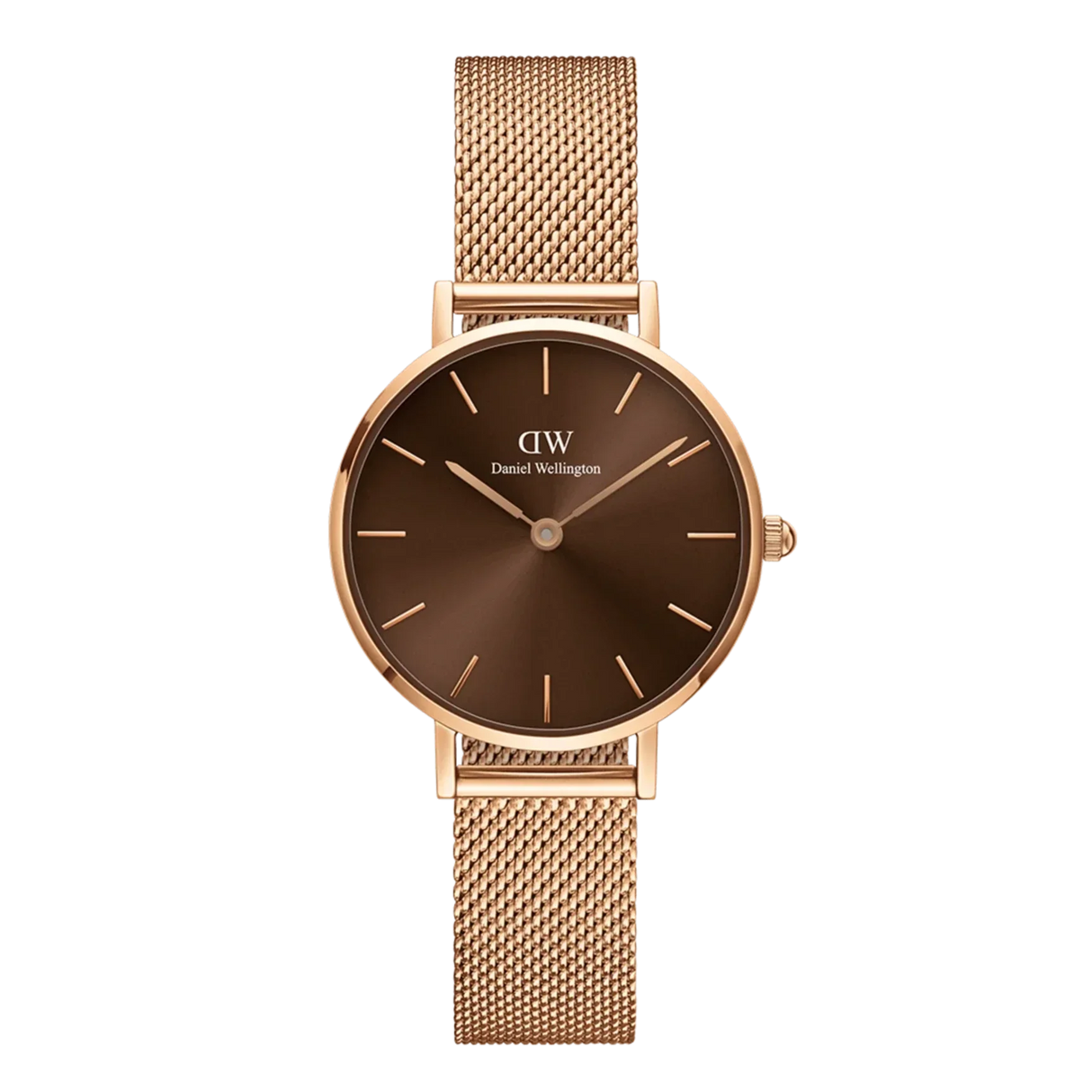 Daniel Wellington Ladies Rose Gold Petite Amber Watch DW00100477