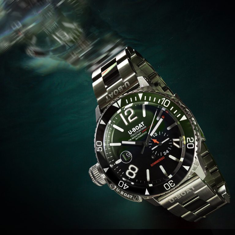 U-Boat Men’s Watch 46mm Sommerso Ceramic Diver Green Bracelet