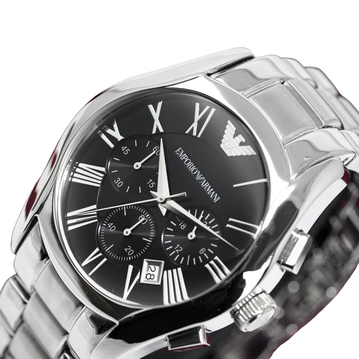 Emporio Armani Men s Valente Chronograph Watch Steel AR0673 Designer Watch Store