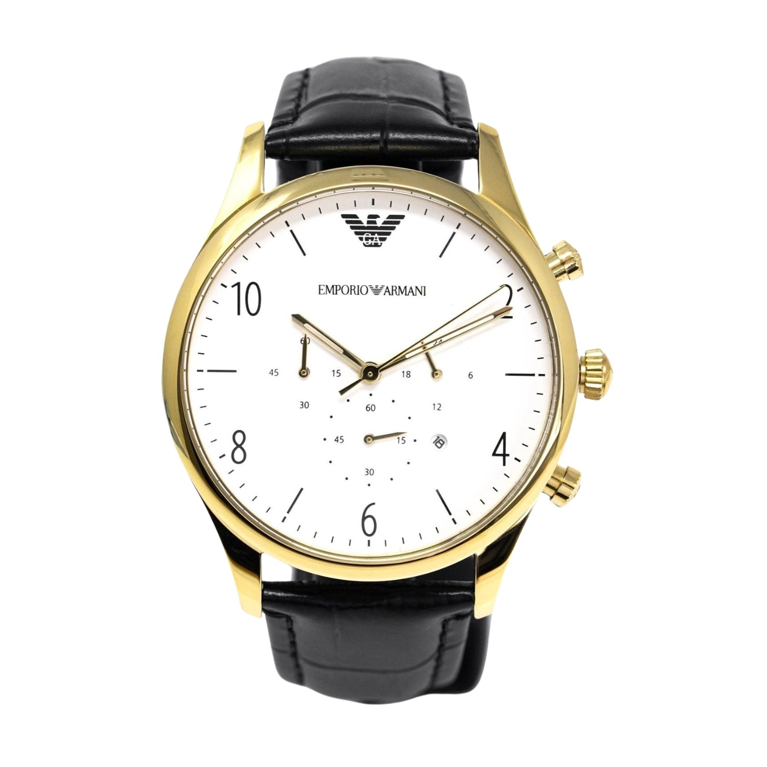 Emporio Armani Men s Chronograph Watch Gold PVD AR1892 Designer Watch Store