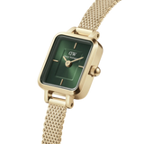 Daniel Wellington Quadro Mini Ladies  Gold Green Emerald Watch DW00100653