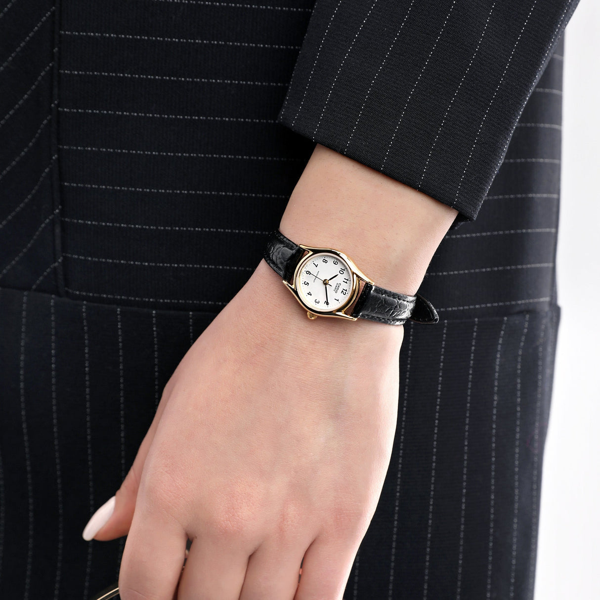 Casio Dress 31mm Gold Ladies' Black Leather Analogue Watch