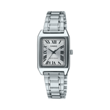 Casio Ladies' 22mm Rectangular Silver Stainless Steel Watch