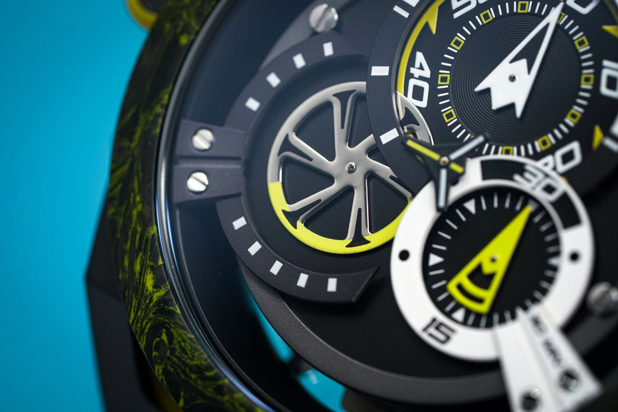 Mazzucato Reversible Watch Monza Yellow Carbon