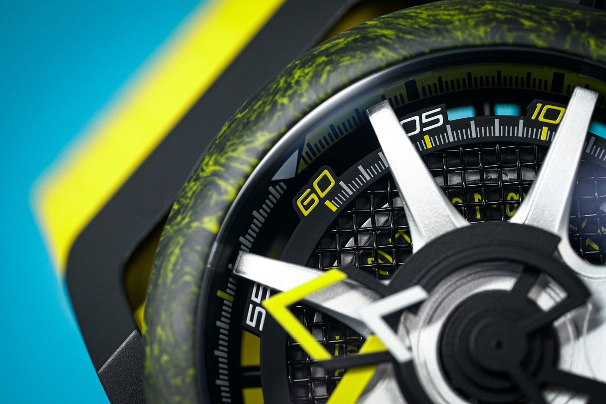Mazzucato Reversible Watch Monza Yellow Carbon