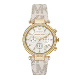 Michael Kors Ladies Watch Parker Chronograph 39mm White Gold MK6916