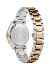 Versace Men's Watch Hellenyium GMT Green Two-Tone Rose Gold Bracelet